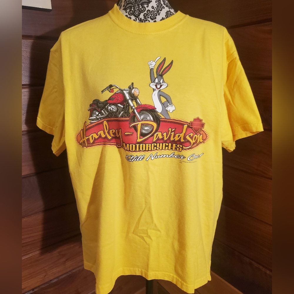 Harley Davidson Bugs Bunny Looney Tunes T Shirt Large Traverse City Michigan